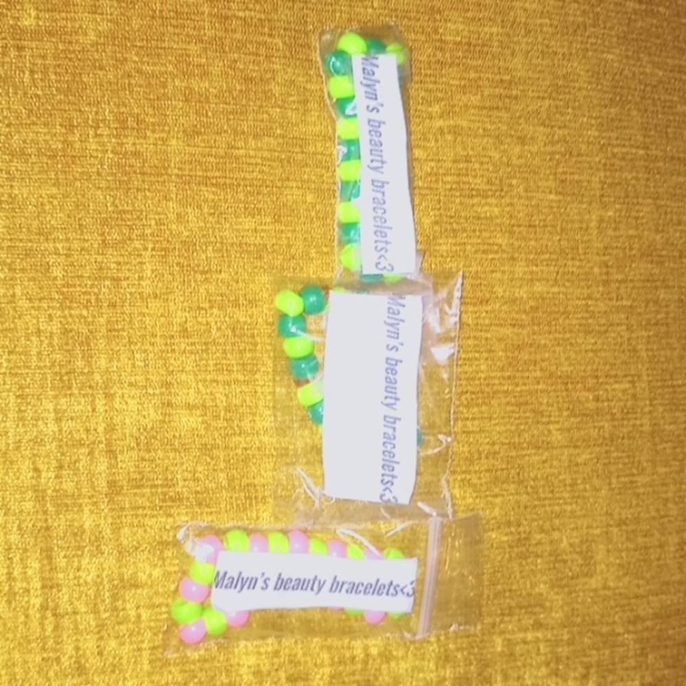 Green packed bracelets